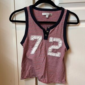 Abercrombie ‘72’ graphic red, white, & blue striped tank